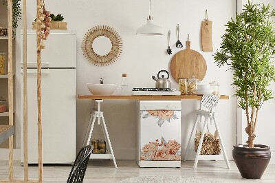 Painel magnético para máquina de lavar louça Rosas florescendo