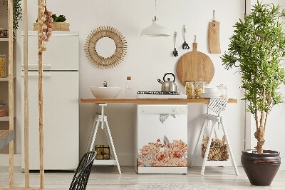 Painel magnético para máquina de lavar louça Rosas florescendo