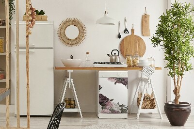 Capa magnética para máquina de lavar louça Peônias