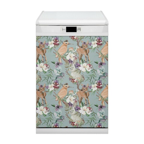 Capa magnética para máquina de lavar louça Animais da floresta