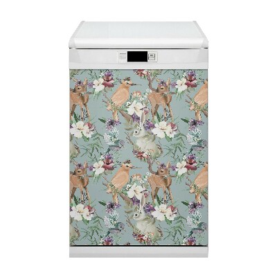 Capa magnética para máquina de lavar louça Animais da floresta