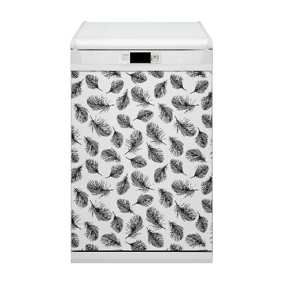 Painel magnético para máquina de lavar louça Penas pretas