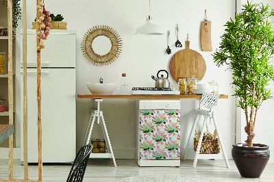 Painel magnético para máquina de lavar louça Flores pintadas