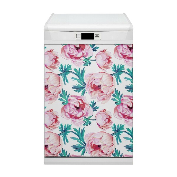 Painel magnético para máquina de lavar louça Flor de papoula