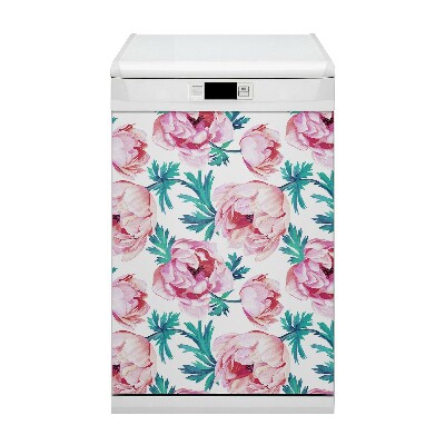 Painel magnético para máquina de lavar louça Flor de papoula