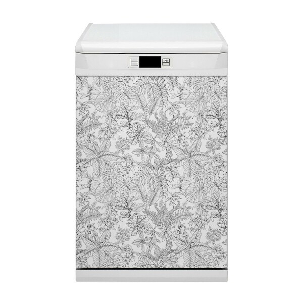 Capa magnética para máquina de lavar louça Esboço Tropical