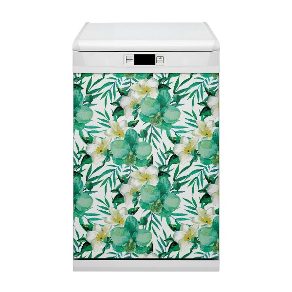 Capa magnética para máquina de lavar louça Flores em tons pastel