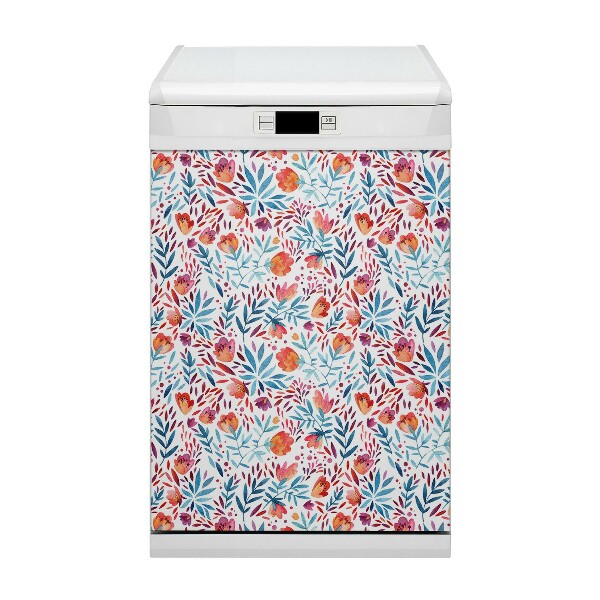 Capa magnética para máquina de lavar louça Papoulas vintage