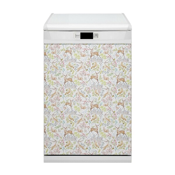 Painel magnético para máquina de lavar louça Animais da floresta