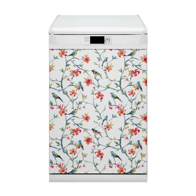 Capa magnética para máquina de lavar louça Pássaros nos galhos