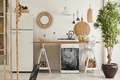 Capa magnética para máquina de lavar louça Flor tropical