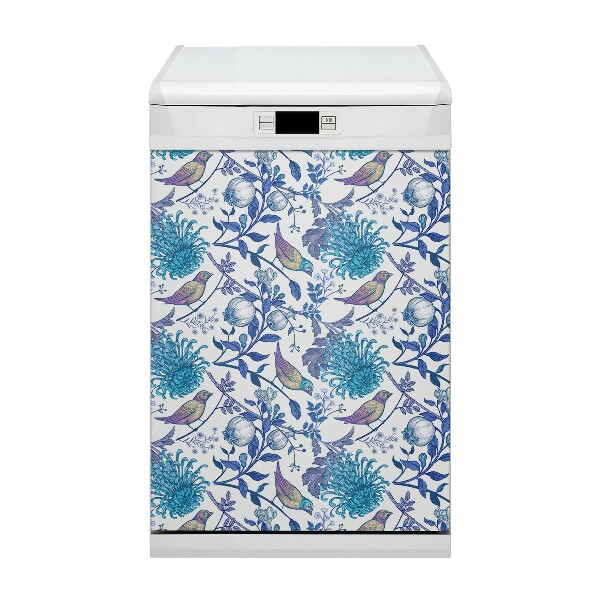 Painel magnético para máquina de lavar louça pássaros da primavera