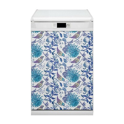 Painel magnético para máquina de lavar louça pássaros da primavera