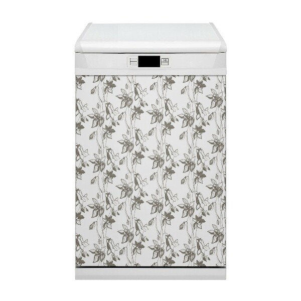 Painel magnético para máquina de lavar louça Desenho de flores
