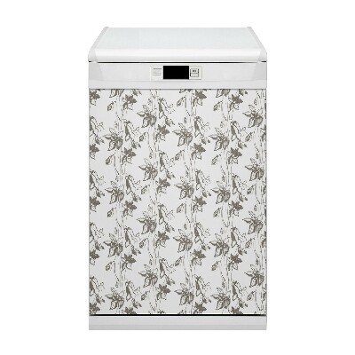 Painel magnético para máquina de lavar louça Desenho de flores