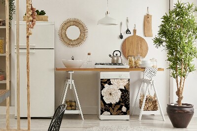 Painel magnético para máquina de lavar louça Rosas estilo retrô