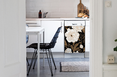 Painel magnético para máquina de lavar louça Rosas estilo retrô