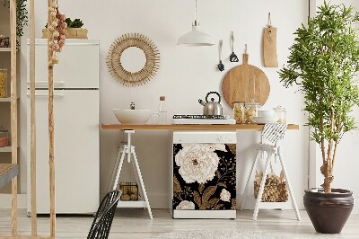 Painel magnético para máquina de lavar louça Rosas estilo retrô