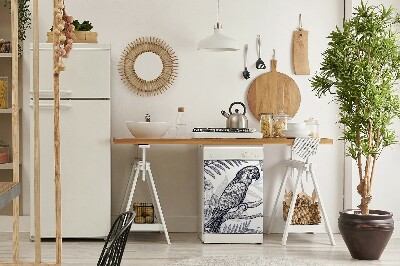 Capa magnética para máquina de lavar louça Papagaio esboçado