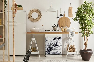 Capa magnética para máquina de lavar louça Papagaio esboçado