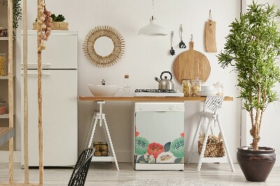 Capa magnética para máquina de lavar louça Flores da primavera