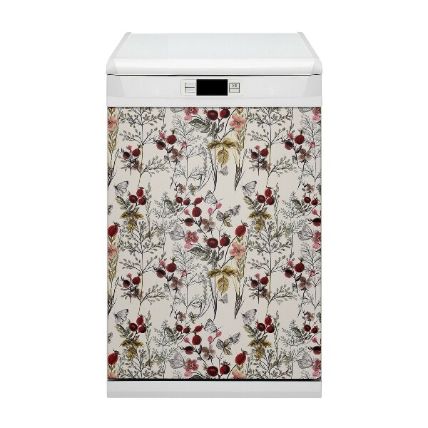 Painel magnético para máquina de lavar louça Flores silvestres