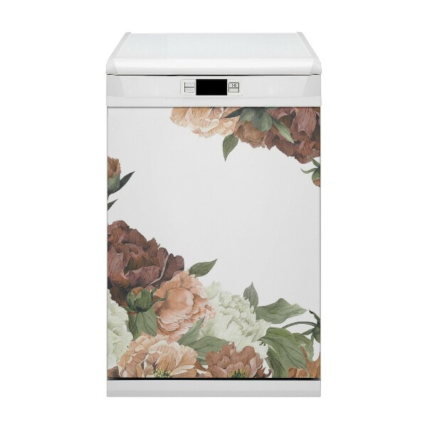 Capa magnética para máquina de lavar louça Peônias Vintage