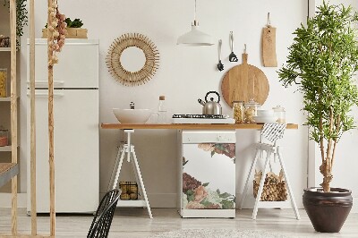 Capa magnética para máquina de lavar louça Peônias Vintage