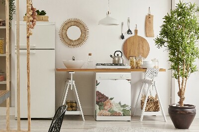 Capa magnética para máquina de lavar louça Peônias Vintage