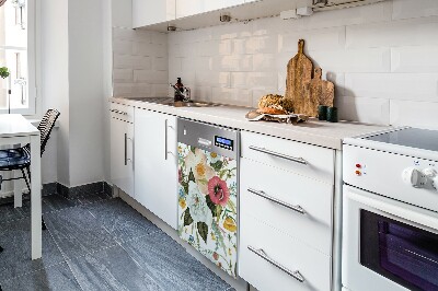 Painel magnético para máquina de lavar louça Buquê de flores silvestres