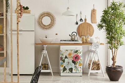 Painel magnético para máquina de lavar louça Buquê de flores silvestres