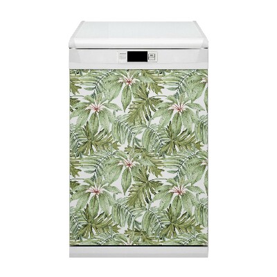 Capa magnética para máquina de lavar louça Folhas tropicais