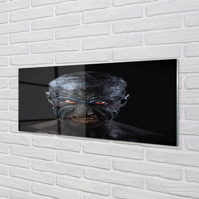 Pintura acrílica Figura careca assustadora com olhos vermelhos