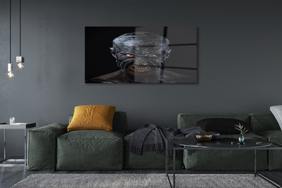 Pintura acrílica Figura careca assustadora com olhos vermelhos