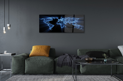 Quadro acrílico Mapa azul