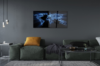 Quadro acrílico Mapa azul