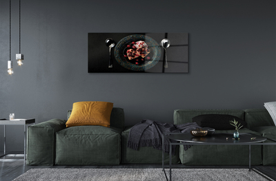 Pintura acrílica Waffles de coração com colher de sorvete