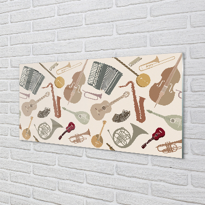 Pintura acrílica Violino trompete ukulele