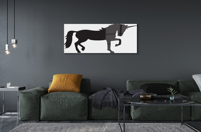 Quadro acrílico Unicórnio Negro