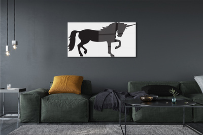 Quadro acrílico Unicórnio Negro