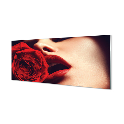 Quadro acrílico Lábios de mulher rosa