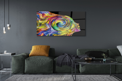 Quadro acrílico Mulher em pintura colorida