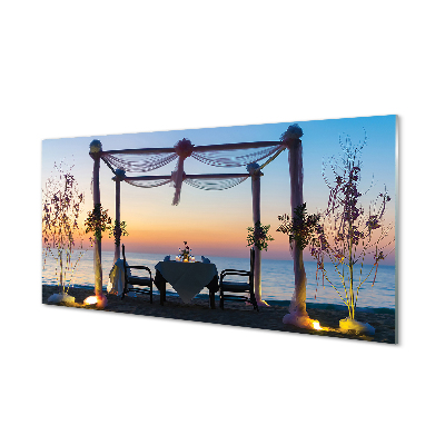 Quadro acrílico Jantar ao pôr do sol no mar