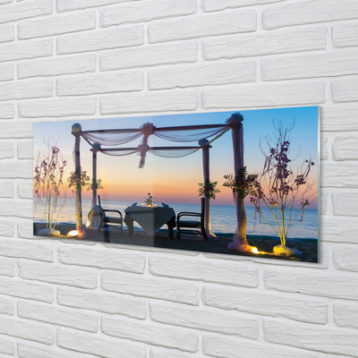 Quadro acrílico Jantar ao pôr do sol no mar