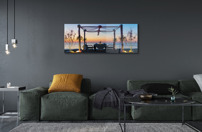 Quadro acrílico Jantar ao pôr do sol no mar