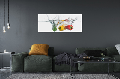 Quadro acrílico Pimentões coloridos na água