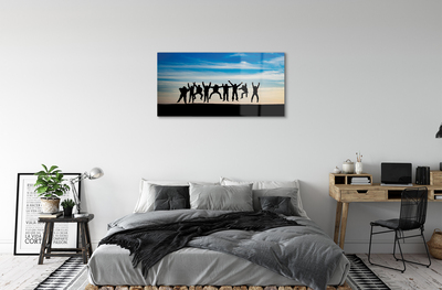 Pintura acrílica Céu, nuvens, pessoas