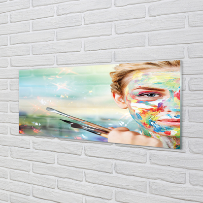 Quadro acrílico Mulher com pincéis