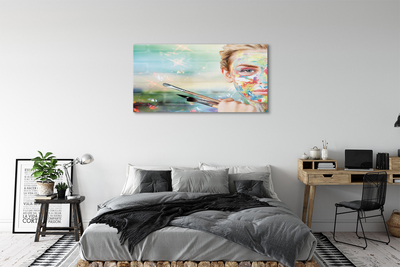 Quadro acrílico Mulher com pincéis