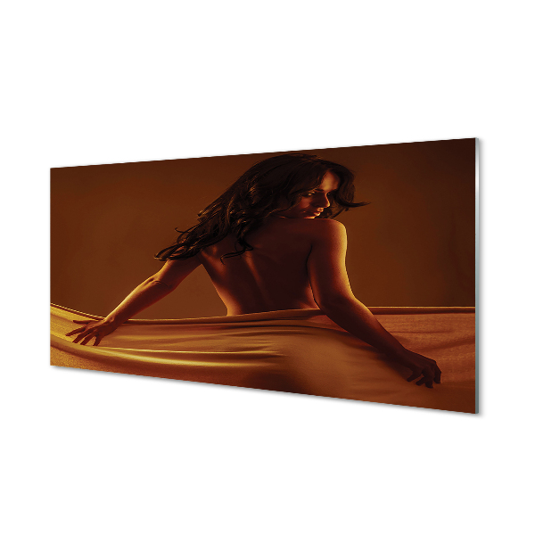 Quadro acrílico Mulher com tecido